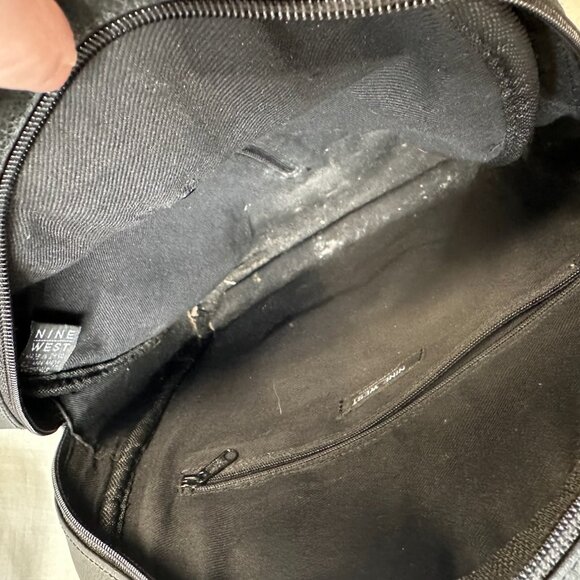 Vintage Nine West Vegan Leather Black Mini Backpack - Picture 7 of 15